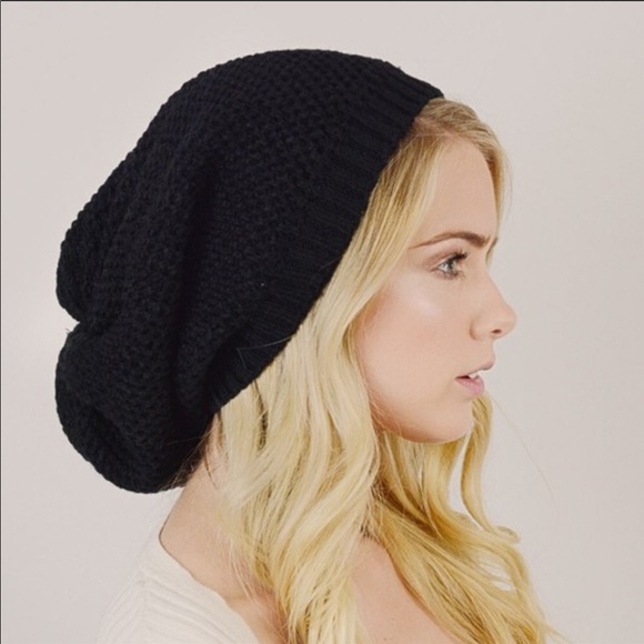 Knit slouchy beanie hat - Picture 4 of 8